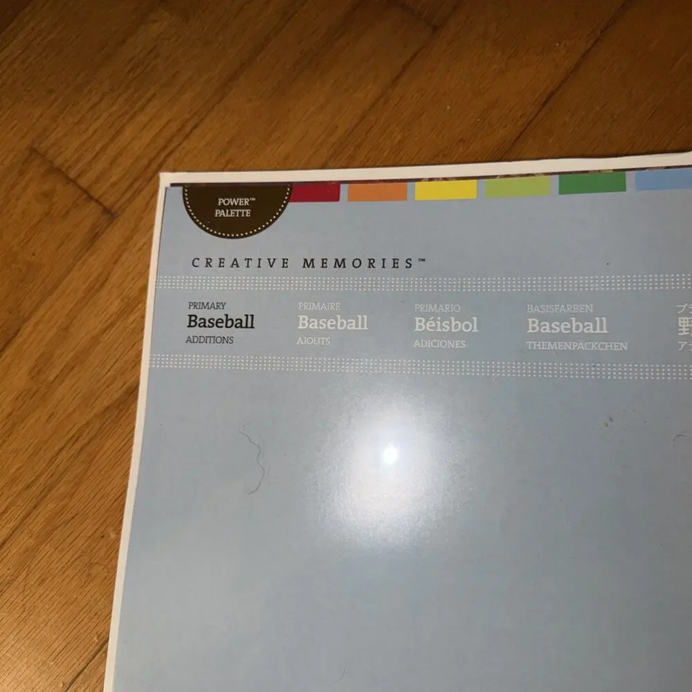 Creative Memories Power Palette Primary Baseball Additions Paper Stickers Mats